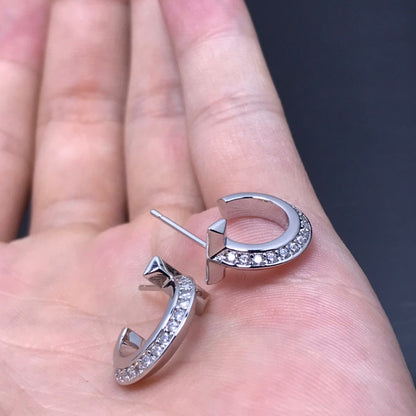 [Resenly Jewelry]T HOOP DIAMOND EARRINGS