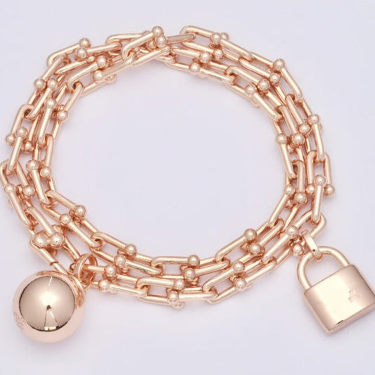 [Resenly Jewelry]HARDWEAR WRAP PINK GOLD BRACELET