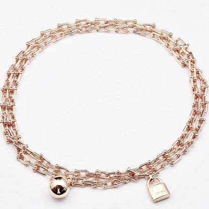 [Resenly Jewelry]HARDWEAR PINK GOLD WRAP NECKLACE