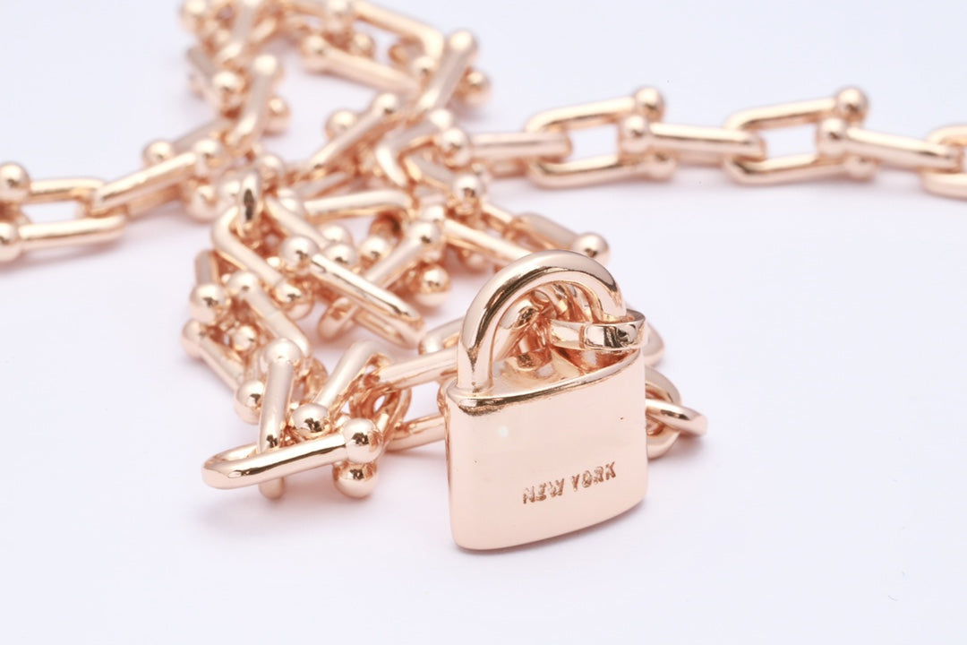 [Resenly Jewelry]HARDWEAR PINK GOLD WRAP NECKLACE