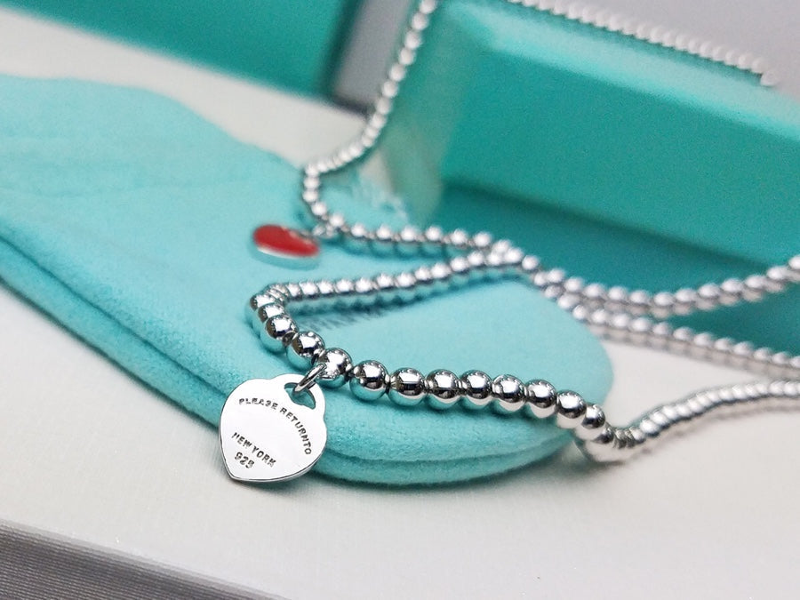[Resenly Jewelry]HEART PEDANT SILVER BALL CHAIN NECKLACE
