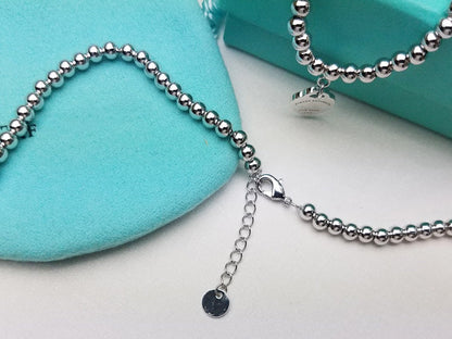 [Resenly Jewelry]HEART PEDANT SILVER BALL CHAIN NECKLACE