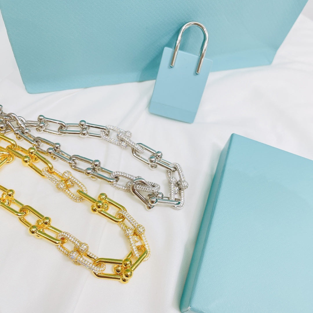 [Resenly Jewelry]HARDWEAR NECKLACE DIAMOND PAVED