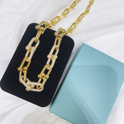 [Resenly Jewelry]HARDWEAR NECKLACE DIAMOND PAVED