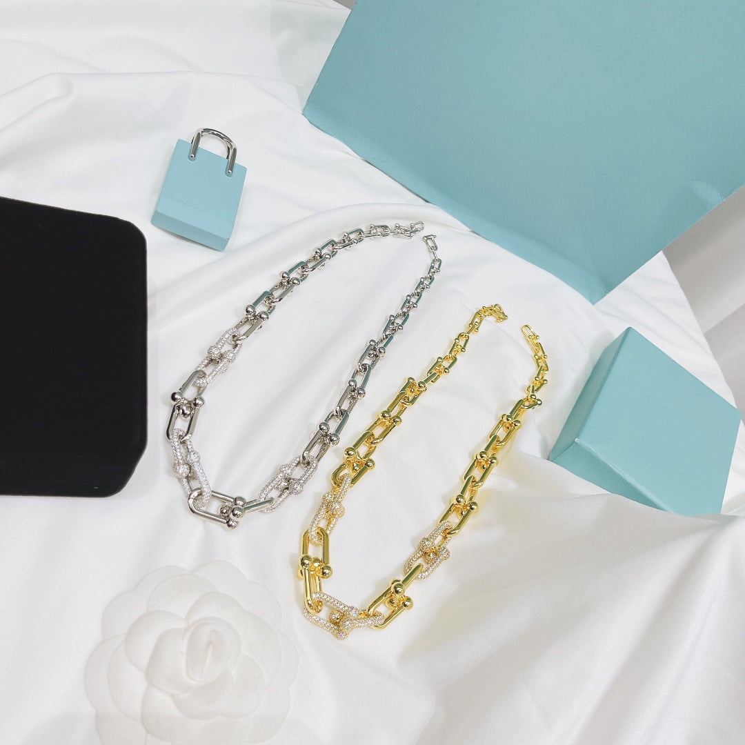 [Resenly Jewelry]HARDWEAR NECKLACE DIAMOND PAVED