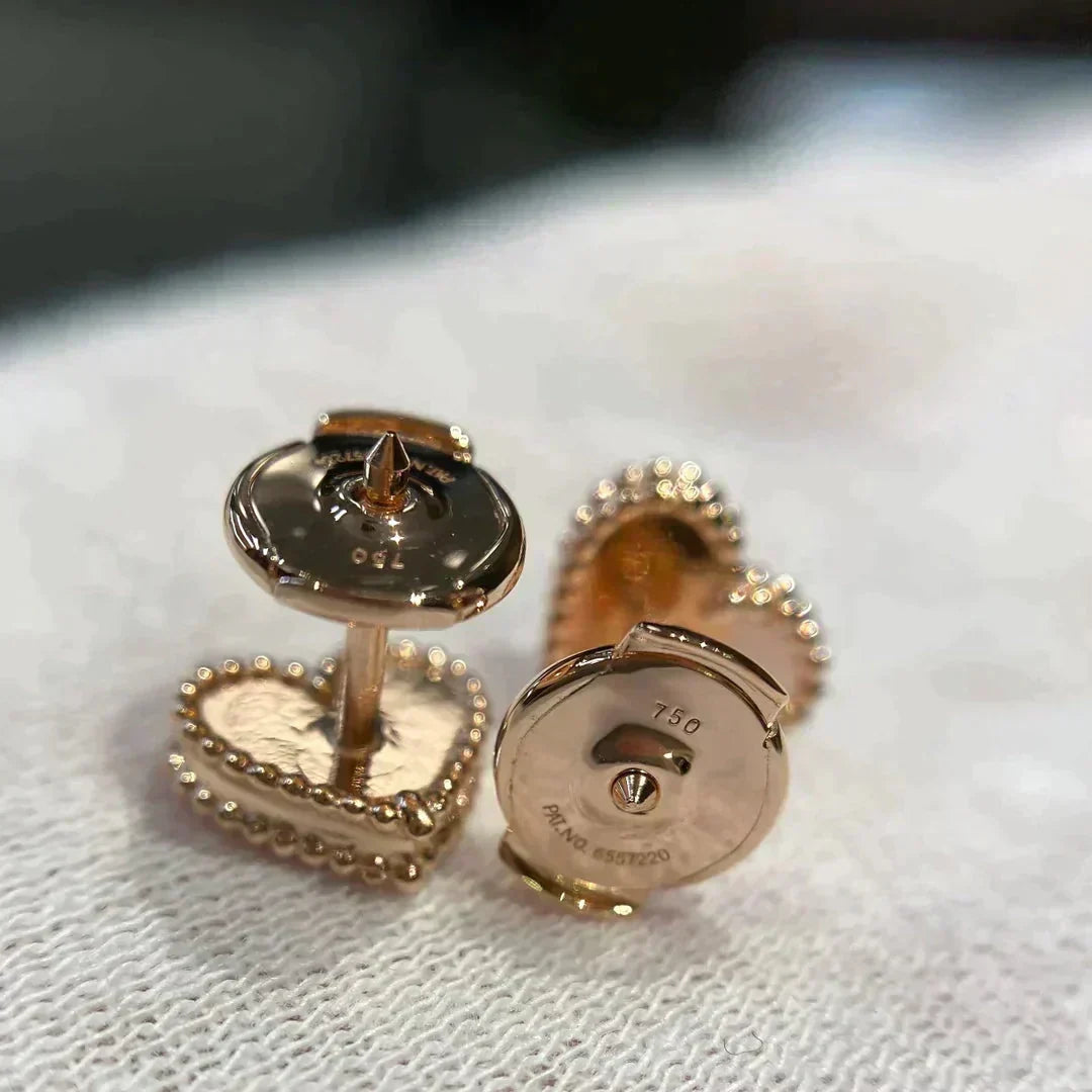[Resenly Jewelry]HEART CARNELIAN STUD EARRINGS