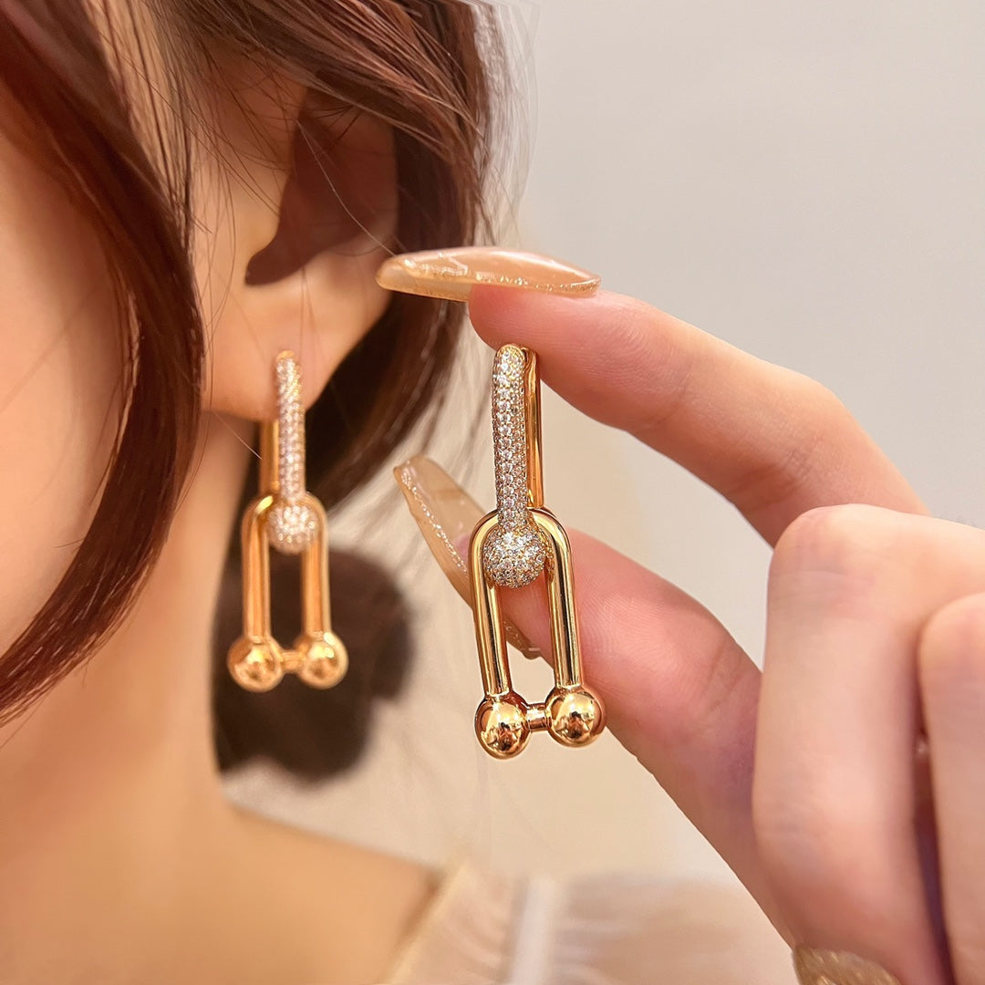 [Resenly Jewelry]HARDWEAR DROP DIAMONDS EARRINGS