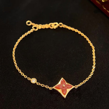 [Resenly Jewelry]COLOR STAR CARNELIAN PINK GOLD DIAMOND BRACELET
