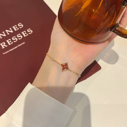 [Resenly Jewelry]COLOR STAR CARNELIAN PINK GOLD DIAMOND BRACELET