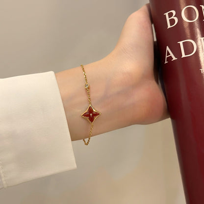 [Resenly Jewelry]COLOR STAR CARNELIAN PINK GOLD DIAMOND BRACELET