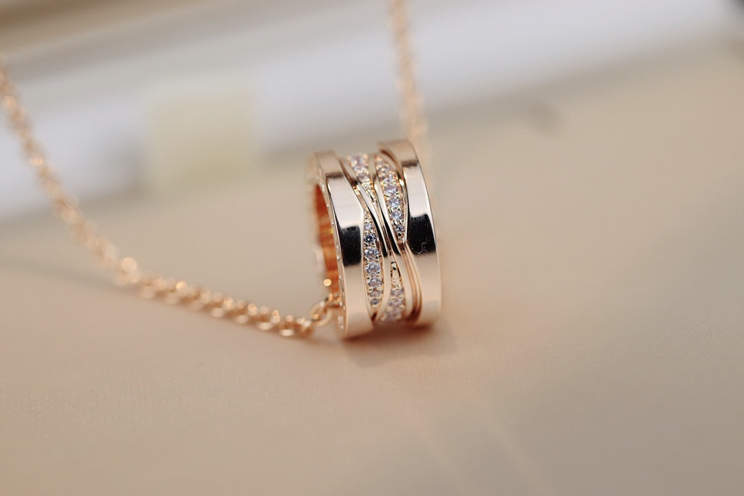 [Resenly Jewelry]ZERO 1 PINK GOLD DIAMOND NECKLACE
