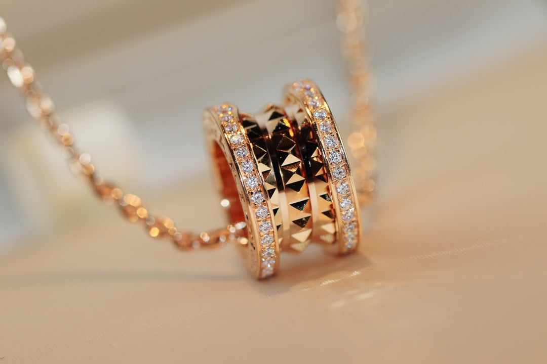 [Resenly Jewelry]ZERO 1 ROCK PEDANT PINK GOLD NECKLACE