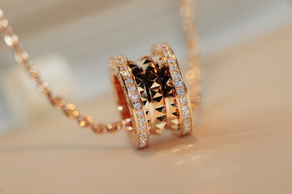 [Resenly Jewelry]ZERO 1 ROCK PEDANT PINK GOLD NECKLACE