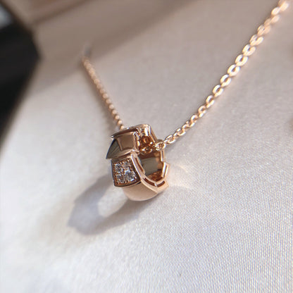 [Resenly Jewelry]SERPENTI PEDANT DIAMOND PINK GOLD NECKLACE