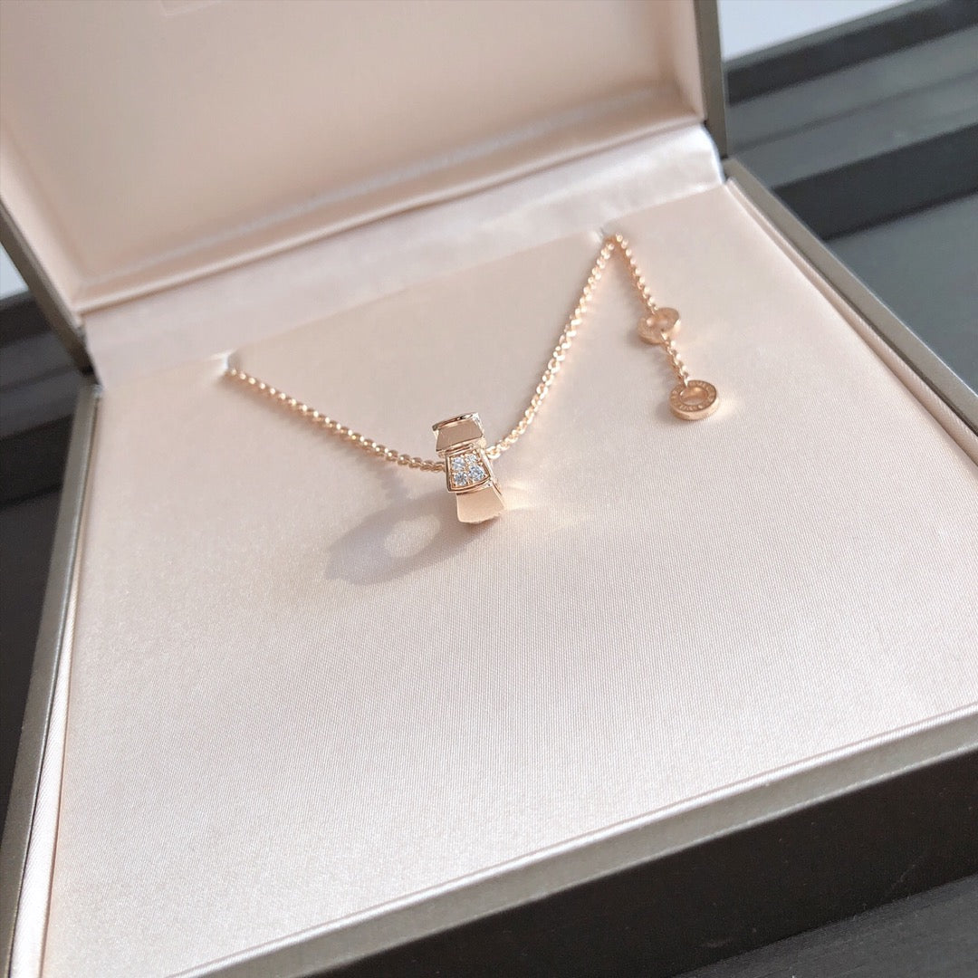 [Resenly Jewelry]SERPENTI PEDANT DIAMOND PINK GOLD NECKLACE