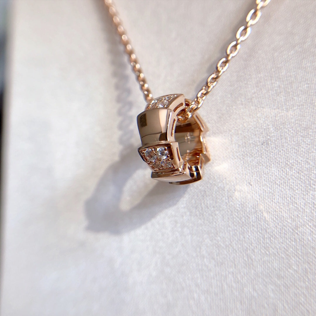 [Resenly Jewelry]SERPENTI PEDANT DIAMOND PINK GOLD NECKLACE