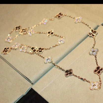 [Resenly Jewelry]CLOVER 20 MOTIFS LASER DIAMOND NECKLACE