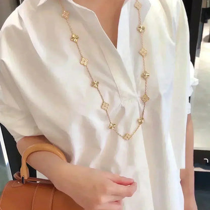 [Resenly Jewelry]CLOVER 20 MOTIFS LASER DIAMOND NECKLACE