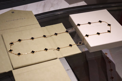 [Resenly Jewelry]CLOVER 20 MOTIFS ONYX ROSE GOLD