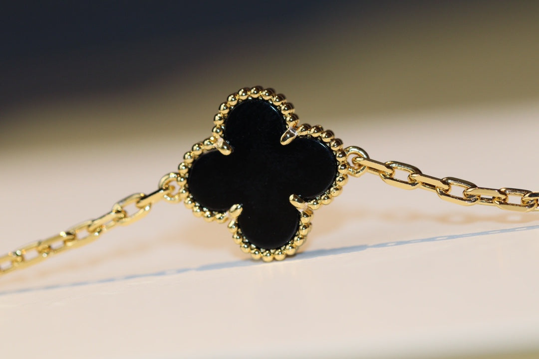 [Resenly Jewelry]CLOVER 20 MOTIFS ONYX ROSE GOLD