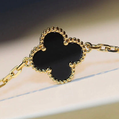 [Resenly Jewelry]CLOVER 20 MOTIFS ONYX NECKLACE