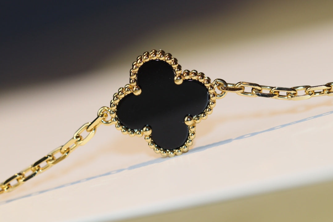 [Resenly Jewelry]CLOVER 20 MOTIFS ONYX ROSE GOLD