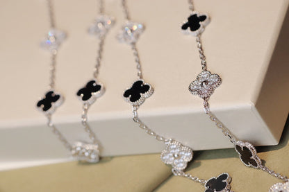 [Resenly Jewelry]CLOVER 20 MOTIFS ONYX DIAMOND SILVER