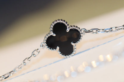 [Resenly Jewelry]CLOVER 20 MOTIFS ONYX DIAMOND SILVER