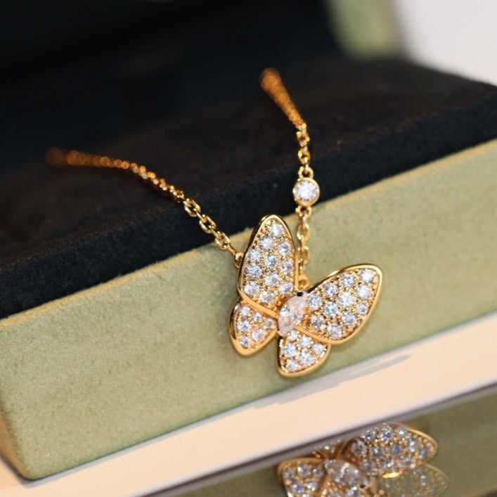 [Resenly Jewelry]BUTTERFLY DIAMOND NECKLACE