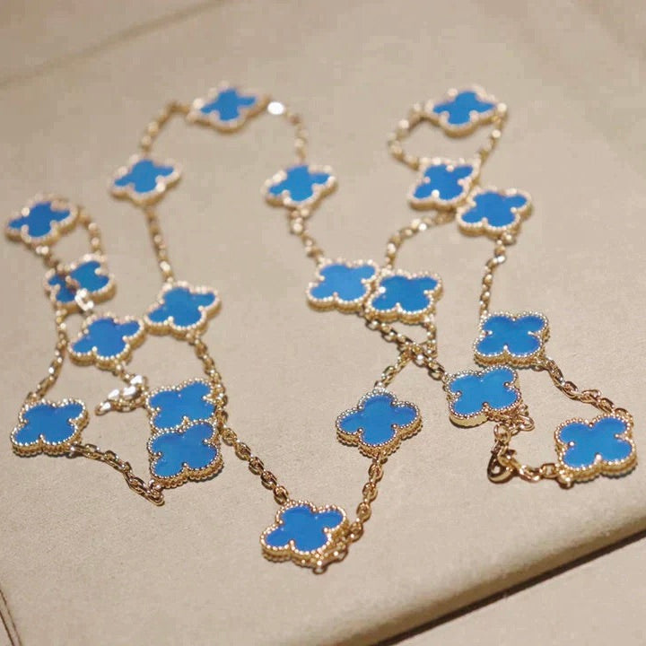 [Resenly Jewelry]CLOVER 20 MOTIFS TURQUOISE GOLD