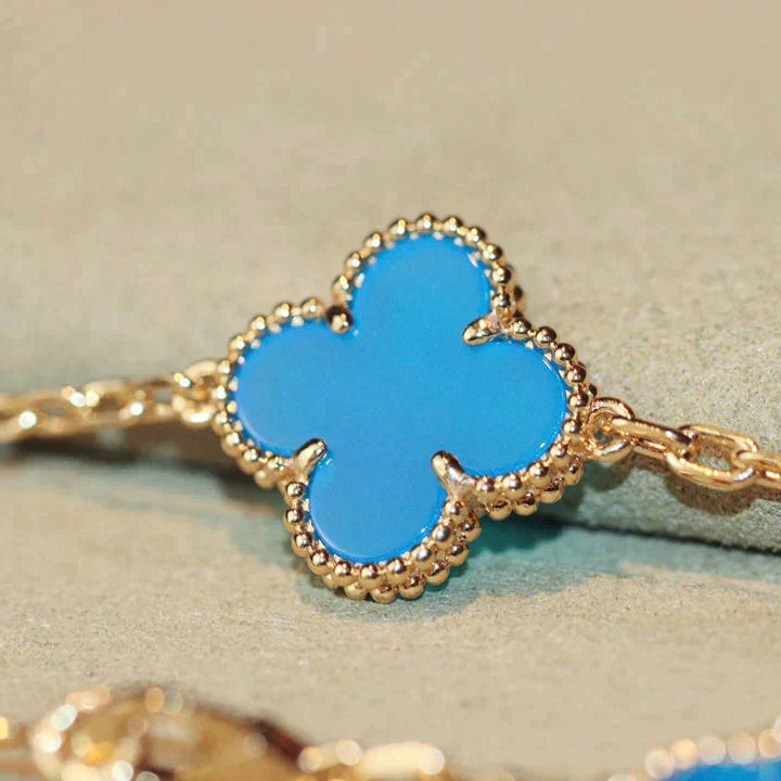 [Resenly Jewelry]CLOVER 20 MOTIFS TURQUOISE GOLD