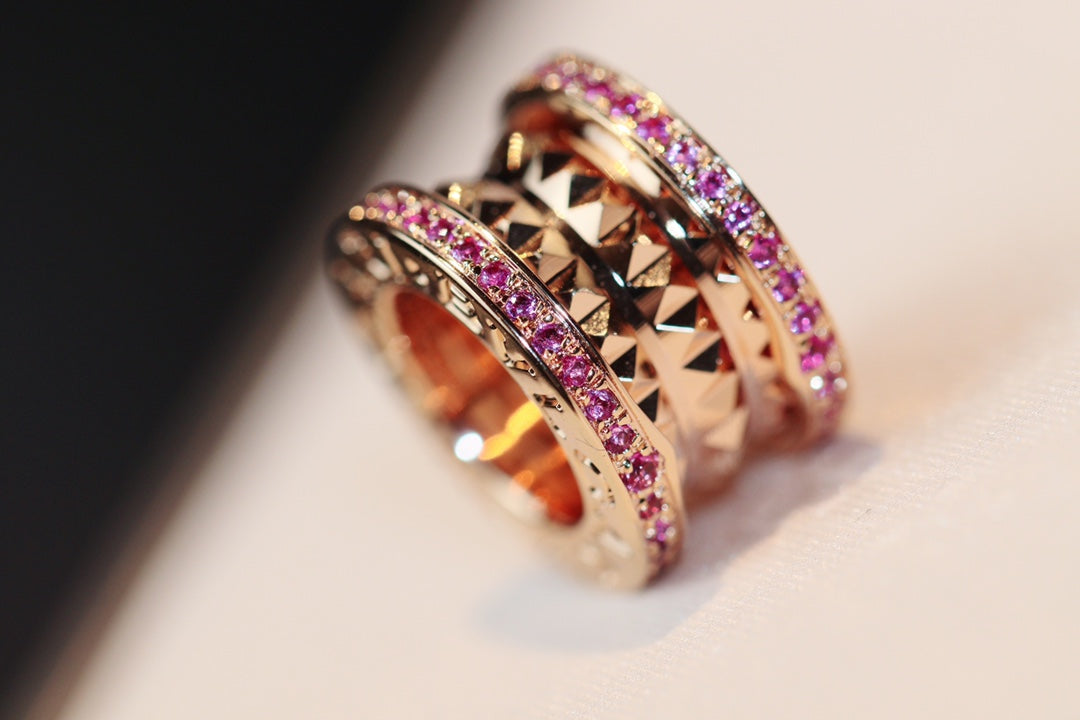 [Resenly Jewelry]ZERO 1 ROCK PINK GOLD PINK DIAMOND NECKLACE