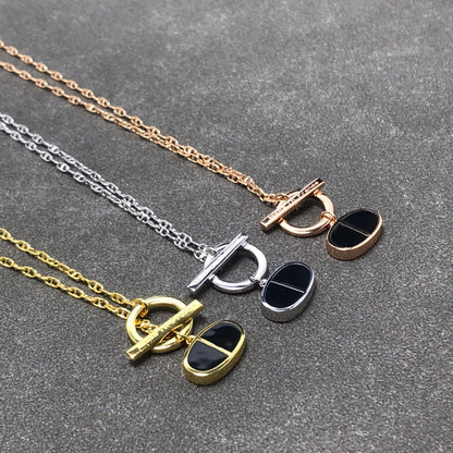 [Resenly Jewelry]CHAINE VERSO BLACK CERAMIC  NECKLACE