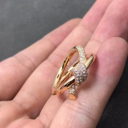 [Resenly Jewelry]KNOT RING DOUBLE ROW DIAMOND