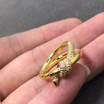 [Resenly Jewelry]KNOT RING DOUBLE ROW DIAMOND