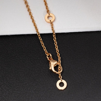 [Resenly Jewelry]ZERO 1 WHITE CERAMIC PINK GOLD DIAMOND NECKLACE
