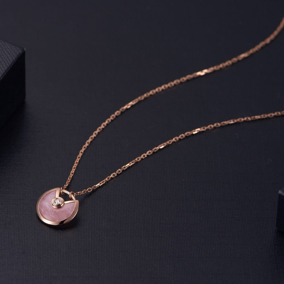 [Resenly Jewelry]AMULETTE ROSE GOLD PINK MOP NECKLACE