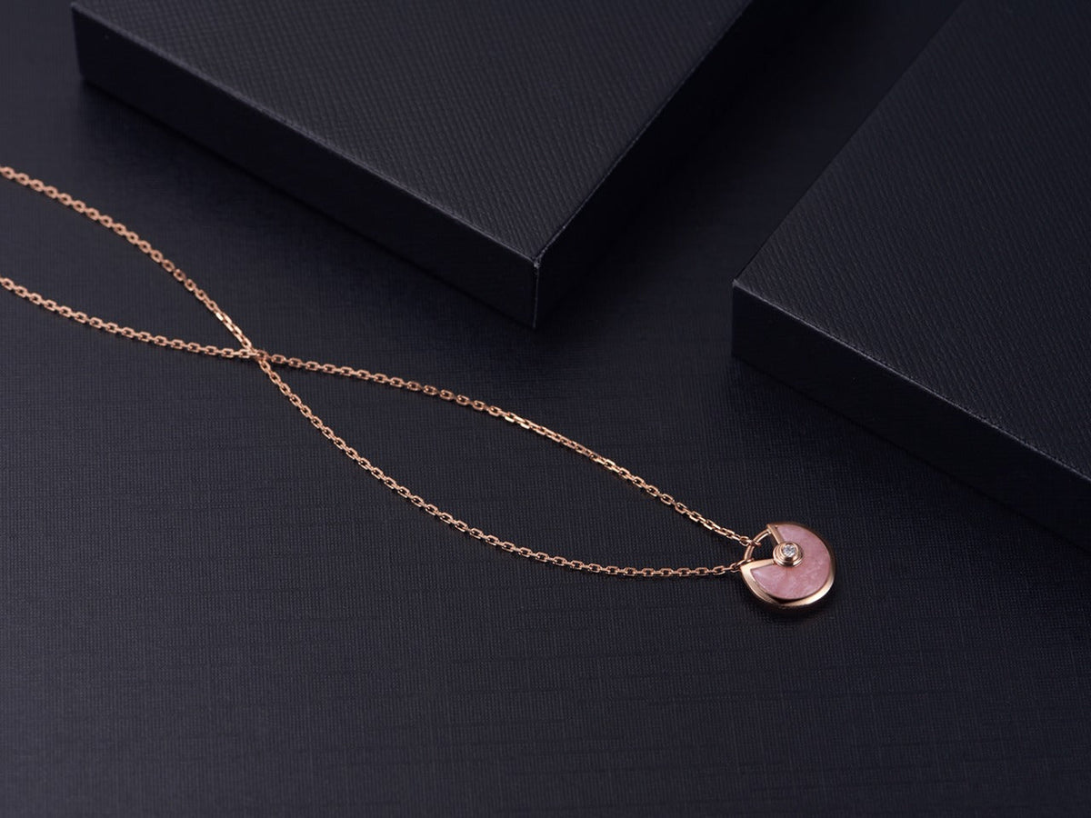 [Resenly Jewelry]AMULETTE ROSE GOLD PINK MOP NECKLACE