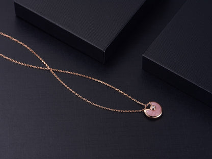 [Resenly Jewelry]AMULETTE ROSE GOLD PINK MOP NECKLACE