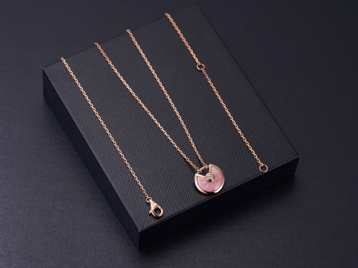 [Resenly Jewelry]AMULETTE ROSE GOLD PINK MOP NECKLACE
