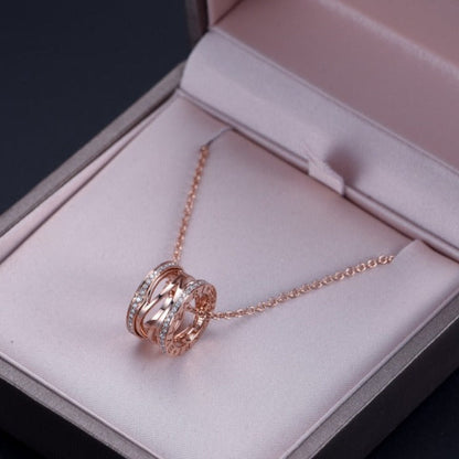 [Resenly Jewelry]ZERO 1 PINK GOLD DIAMOND OPEN NECKLACE