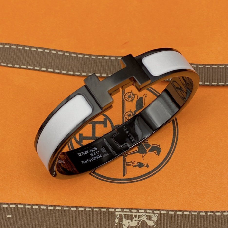[Resenly Jewelry]H BRACELET 12MM BLACK WHITE CERAMIC