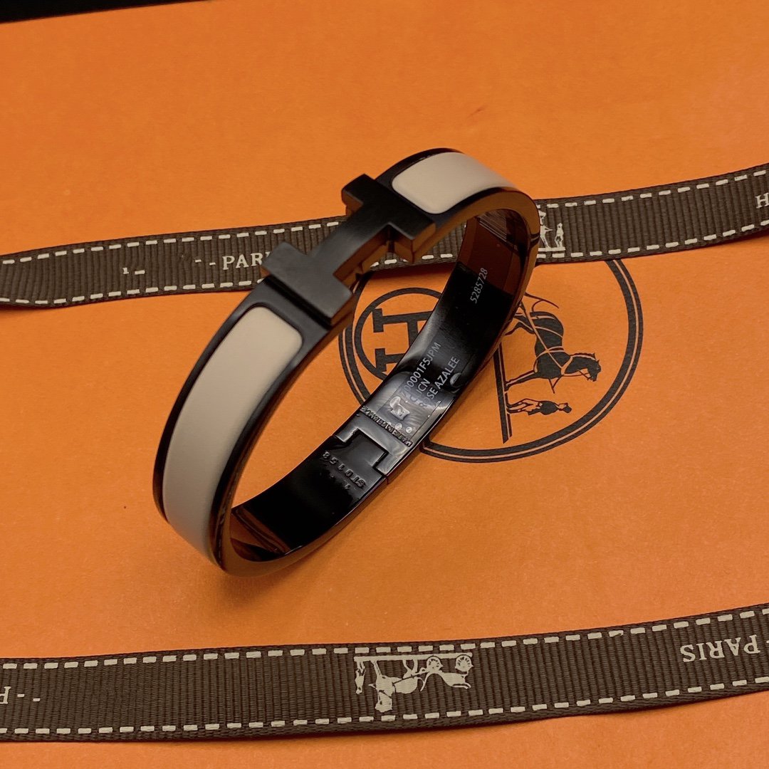 [Resenly Jewelry]H BRACELET 12MM BLACK BEIGE CERAMIC