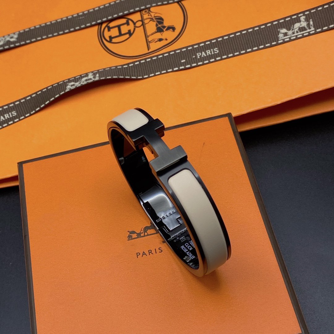 [Resenly Jewelry]H BRACELET 12MM BLACK BEIGE CERAMIC