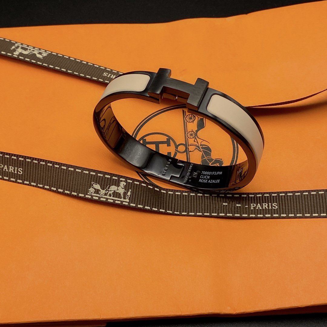 [Resenly Jewelry]H BRACELET 12MM BLACK BEIGE CERAMIC