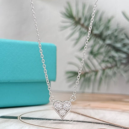 [Resenly Jewelry]HEART 3 DIAMONDS PEDANT NECKLACE