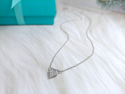 [Resenly Jewelry]HEART 3 DIAMONDS PEDANT NECKLACE