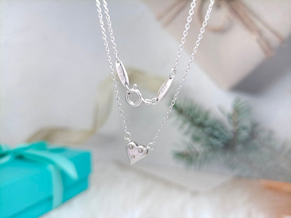 [Resenly Jewelry]HEART 3 DIAMONDS PEDANT NECKLACE
