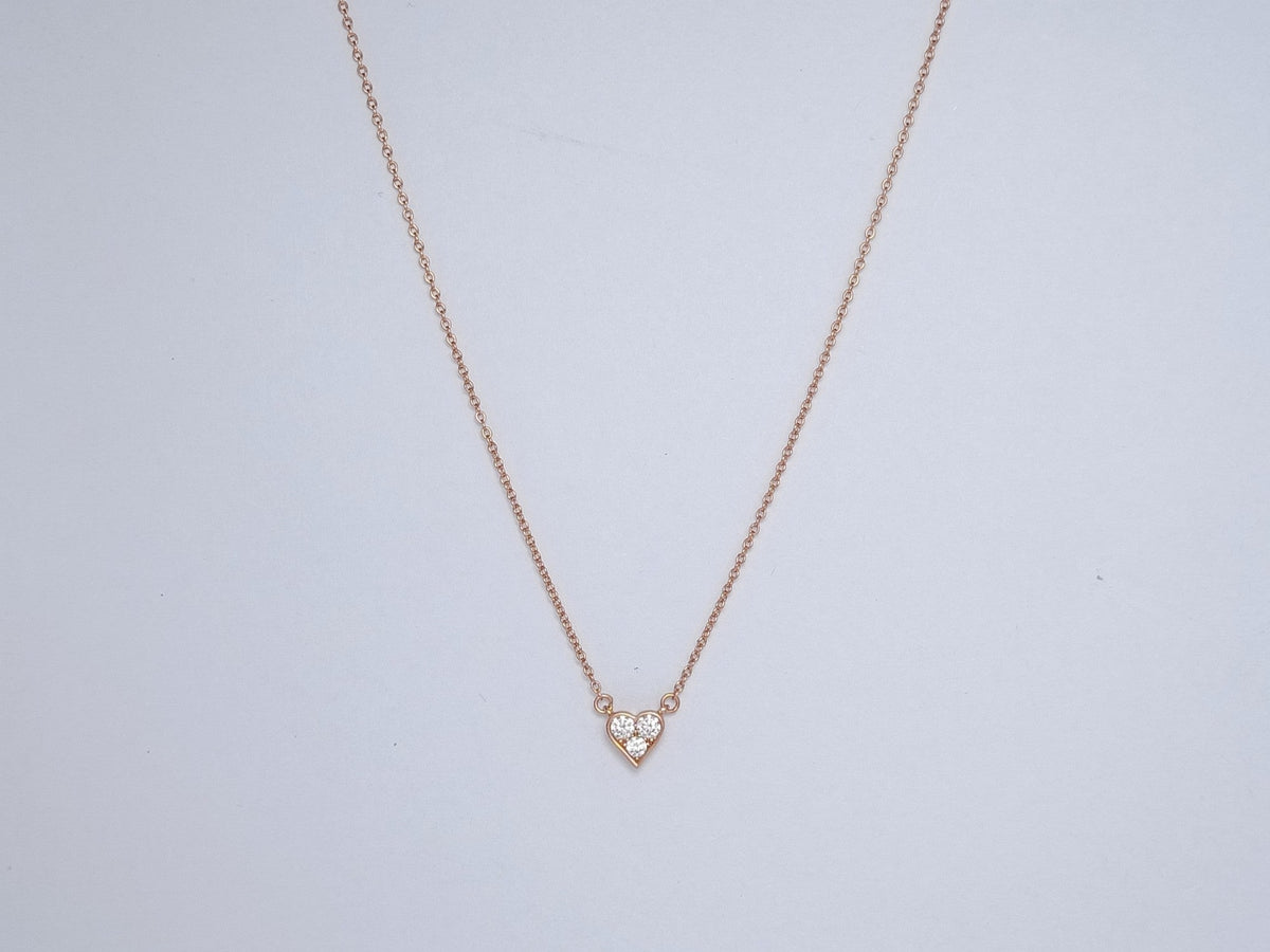 [Resenly Jewelry]HEART 3 DIAMONDS PEDANT NECKLACE
