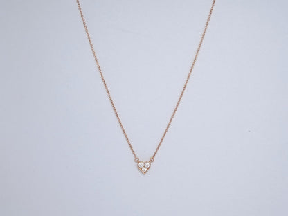 [Resenly Jewelry]HEART 3 DIAMONDS PEDANT NECKLACE